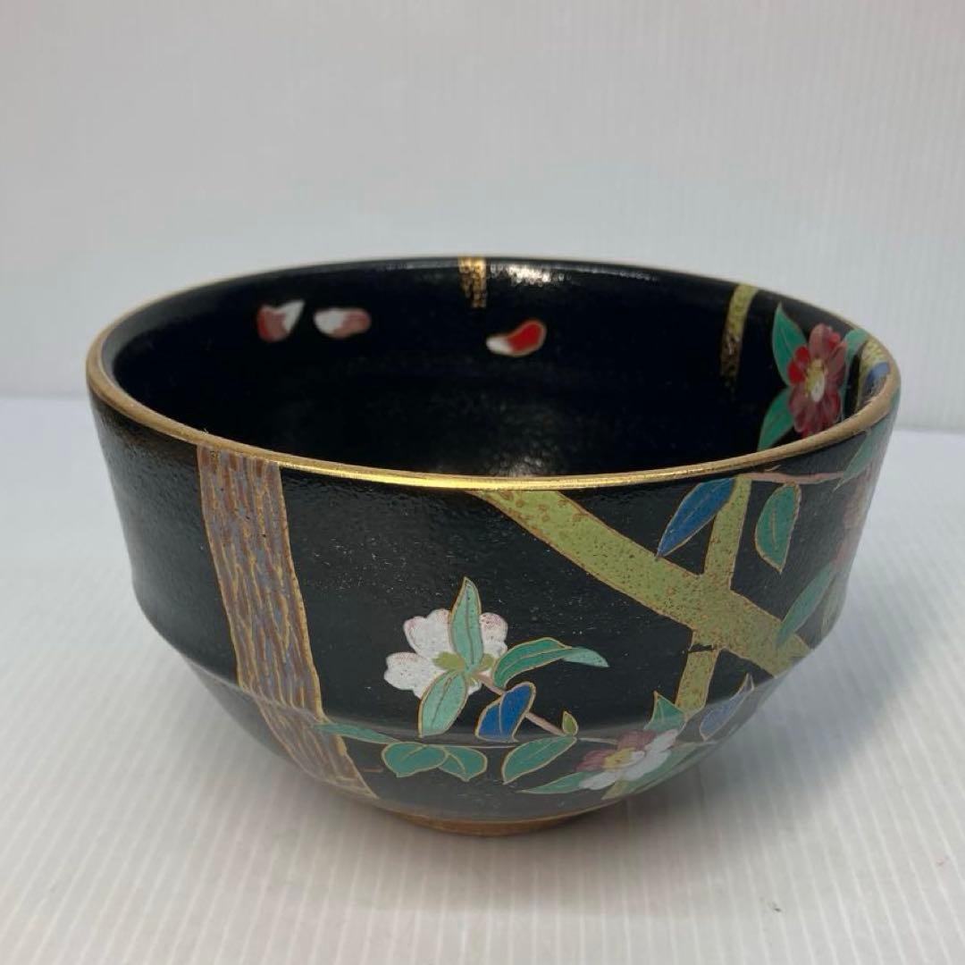 ①京焼 桑野睦子 御所の花 十二ヶ月 コレクション抹茶碗 2点セット 茶道具