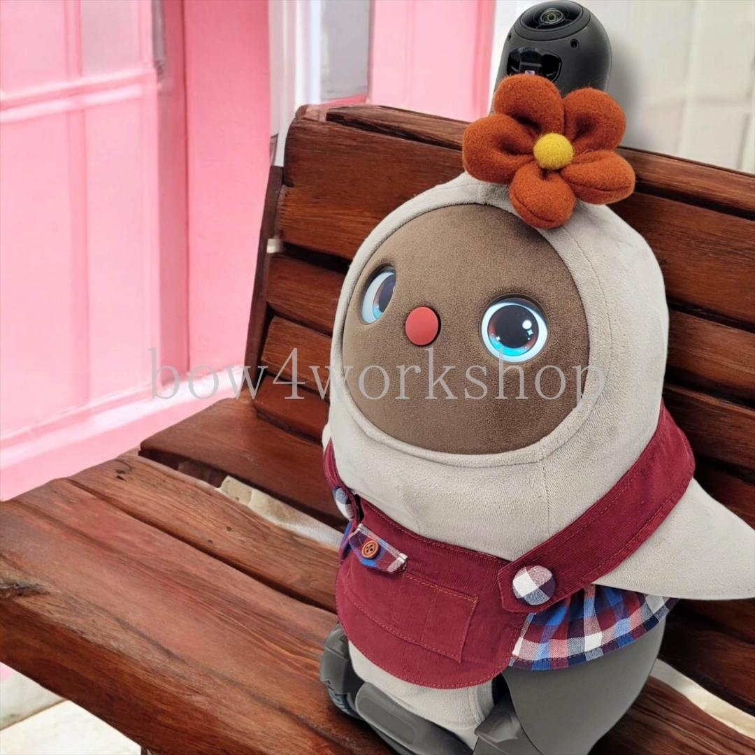 ラボットの服ハンドメイド シャツコール×チェック柄サロペット（エンジ）