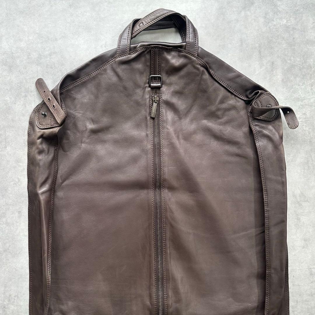 希少✨Ermenegildo Zegna ナッパレザー　本革　ガーメントバッグ