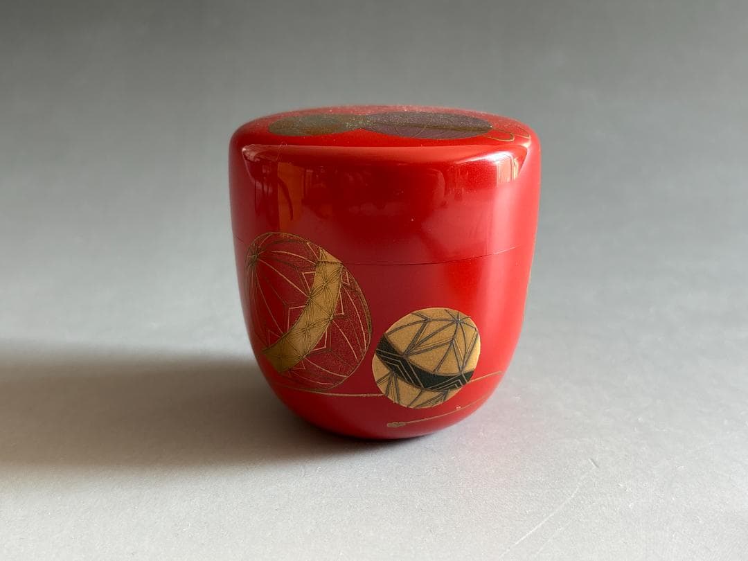 薄茶器　雄峰　手毬蒔絵　棗　茶道具