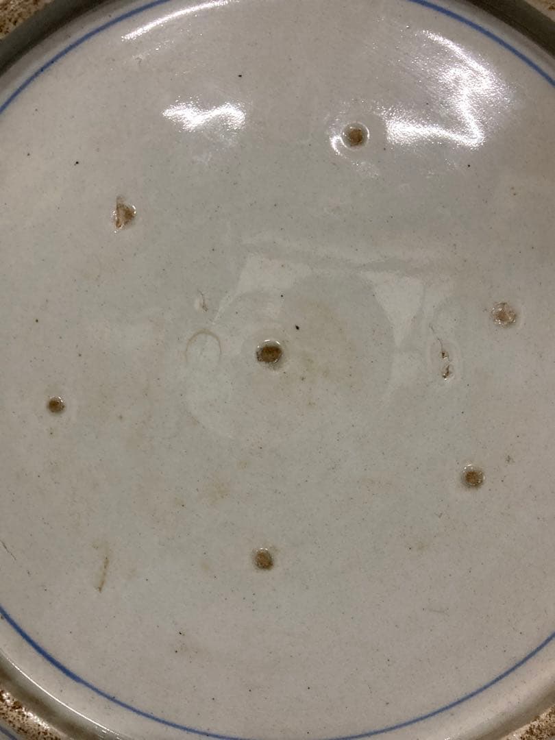 旧家蔵出し 江戸時代 美術品  古伊万里 白磁藍染付 松に鷹に図  飾り大皿