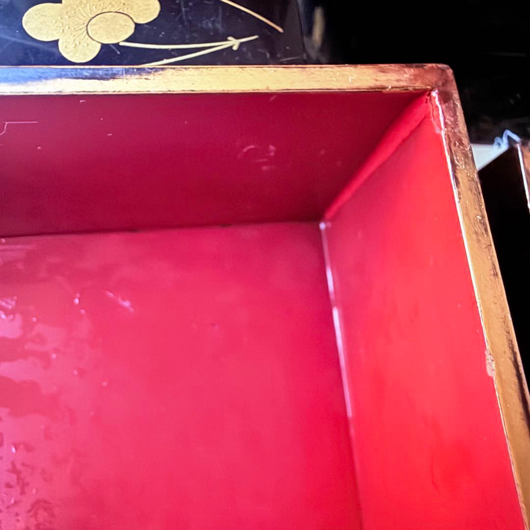 2237様感謝‼️JAPAN松&梅小ぶりな重箱天保14辰年五段二枚蓋欅元箱入り