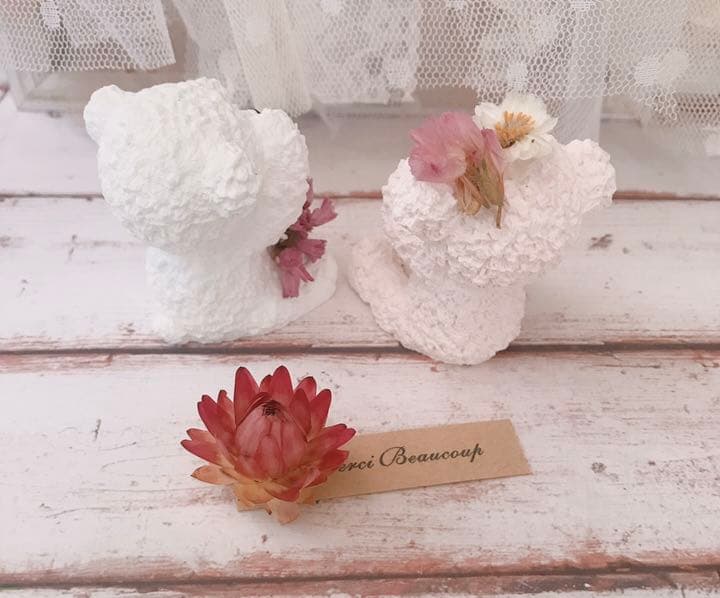 ドライフラワーくまさんセット♡アロマストーン