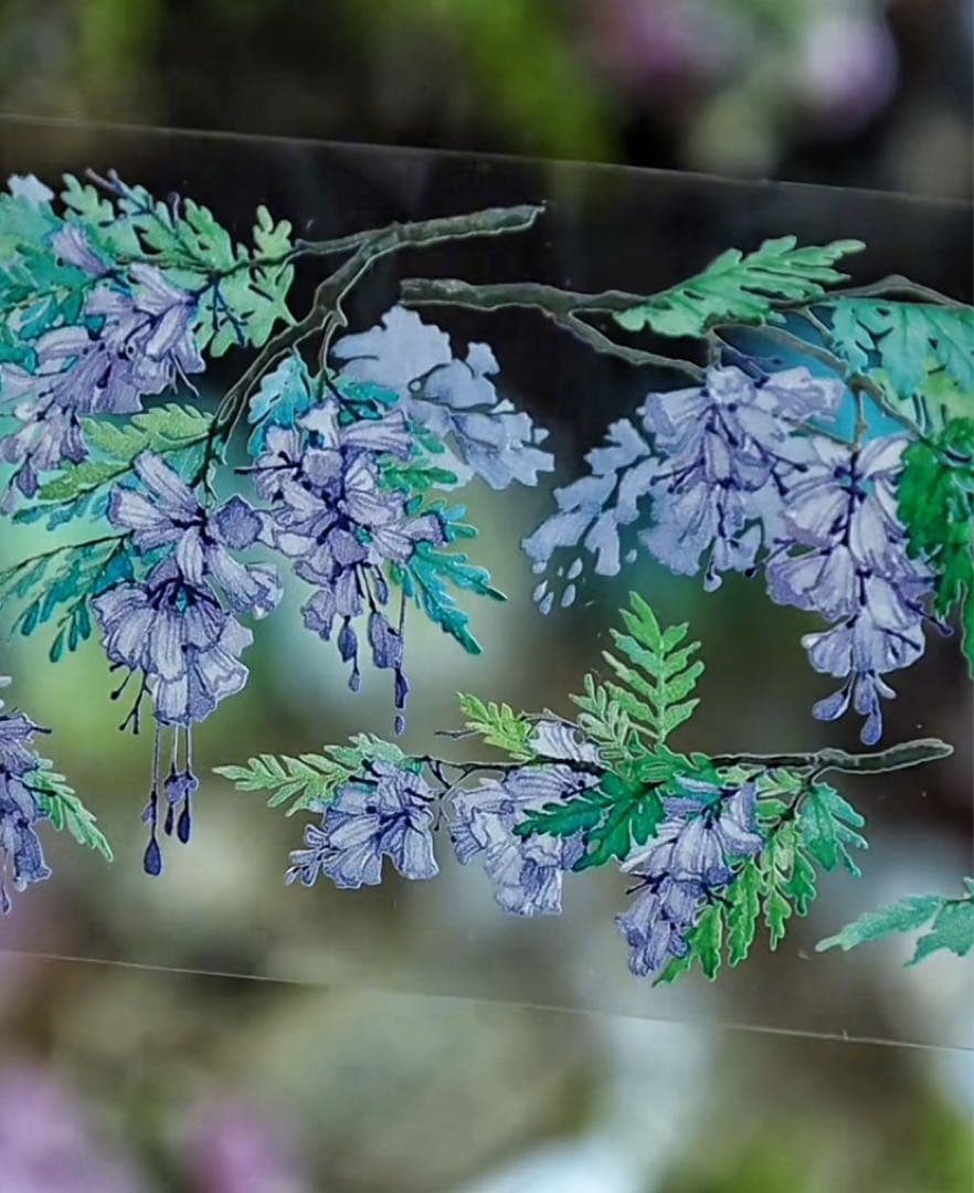 【9551】海外　マステ　5/巻　PETマスキングテープ　植物　お花　枝　装飾系