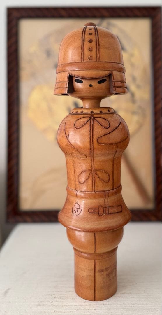 【創作こけし 関口三作 武人 36cm】堂々たる存在感の大型作品