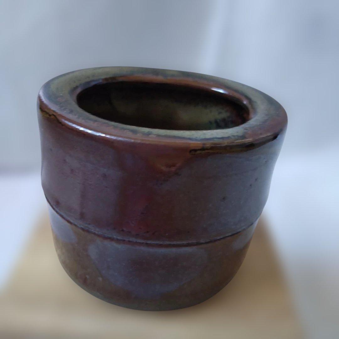 高取焼 竹蓋置 蓋置 静山窯 高取静山 作 共箱 共布 栞 茶道具 茶器 美品
