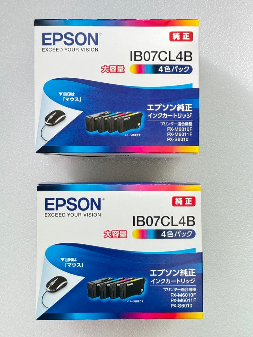 エプソン・IB07CL4B 純正インクカートリッジ 4色パック 大容量2個セット