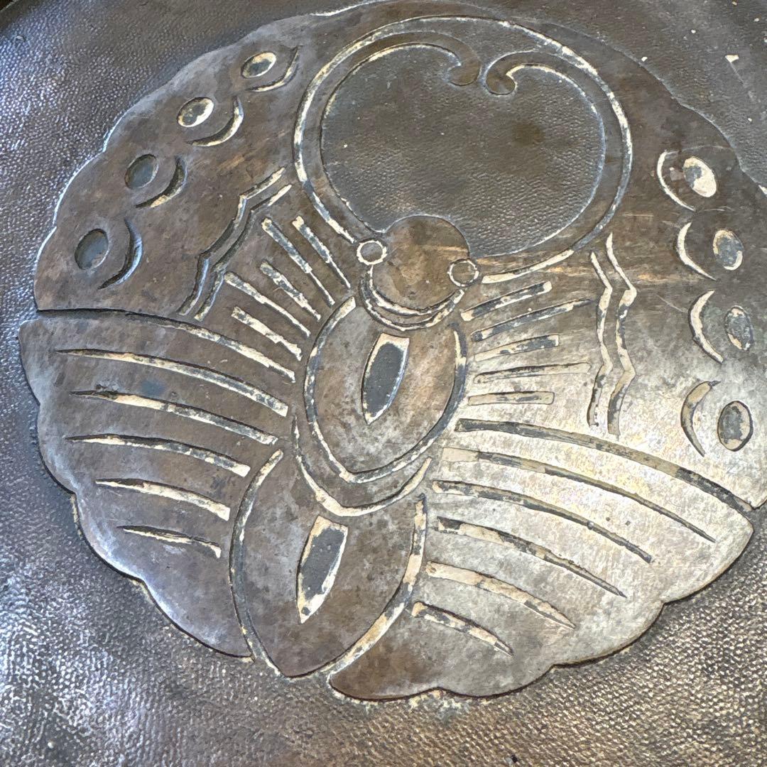 金属製 蝉デザイン 手鏡