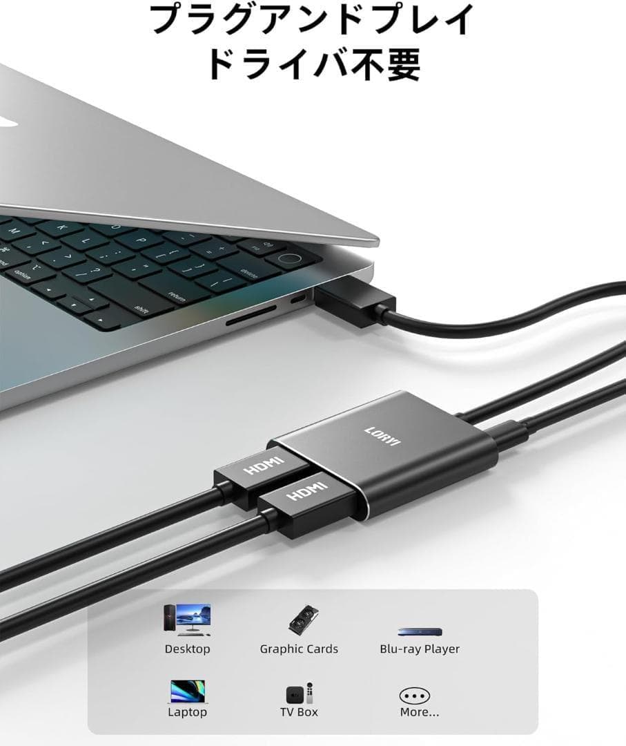 DisplayPort to デュアル HDMI アダプター