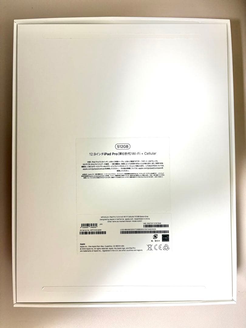 iPad Pro 第6世代 12.9インチ Cellular 512GB