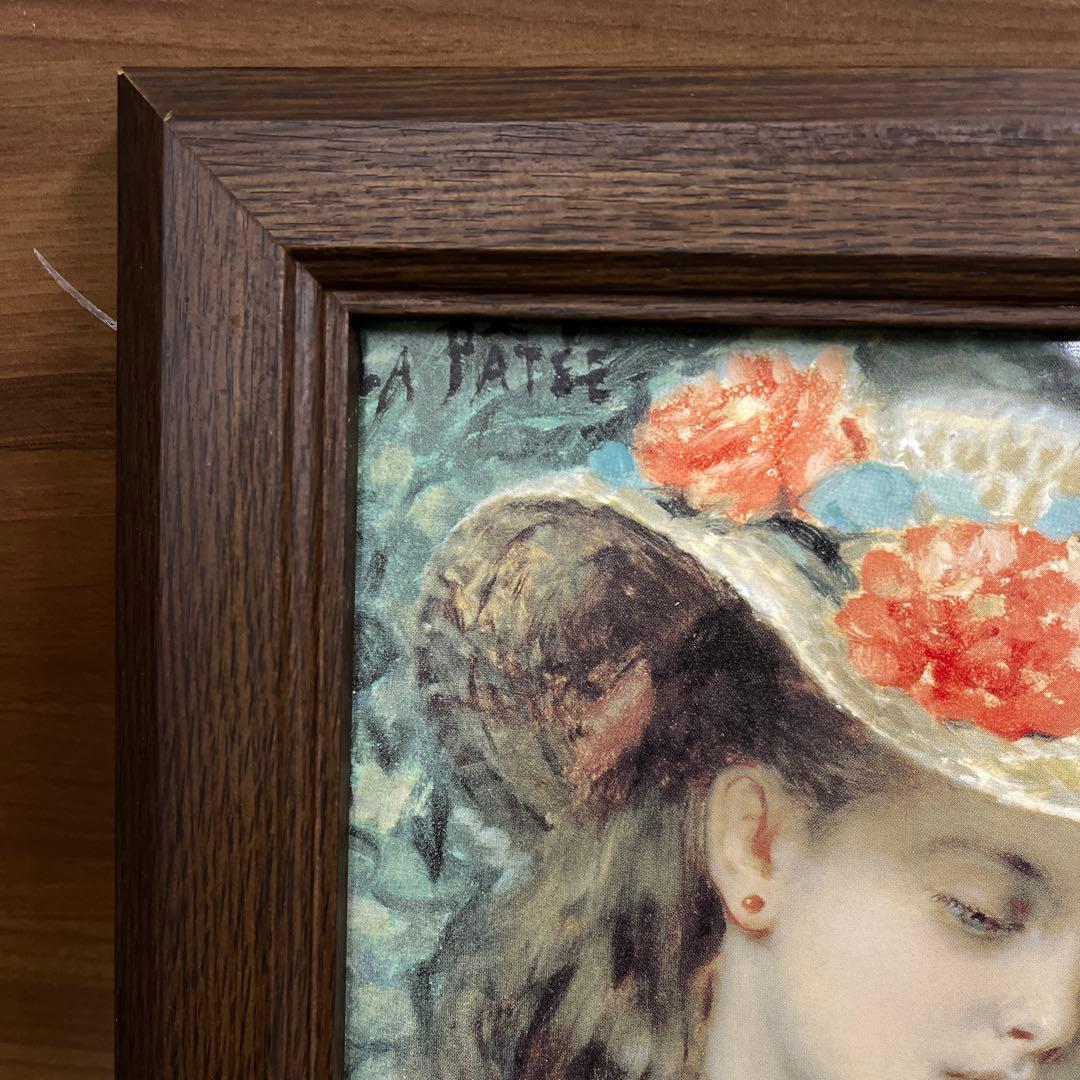 小鳥に餌をやる少女　絵画　LEON HERBO タカラホーローパネル仕上げ