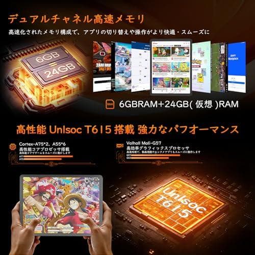 Android16 タブレット 30GB(6GB+24GB) RAM 128GB