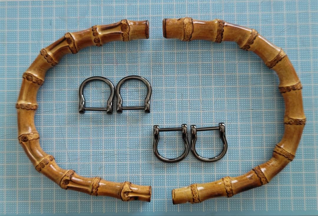 未使用 高級バンブー 竹製 持ち手 ハンドメイドバッグ ハンドル 10本5セット