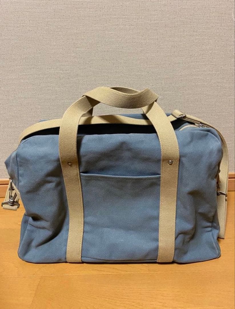信三郎　B-03 ボストン　バッグ　ショルダーストラップ付き　美品　一澤　青ねず