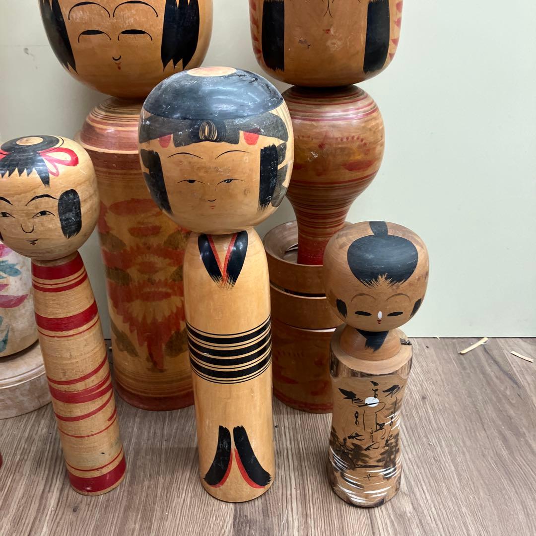 2F 伝統こけし 7点セット 作家物 署名あり 木製 郷土玩具 インテリア