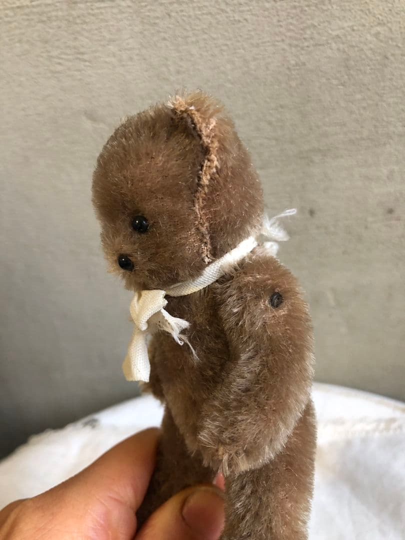 nicoさま専用☆小さなテディベア 白リボン アンティーク テディ