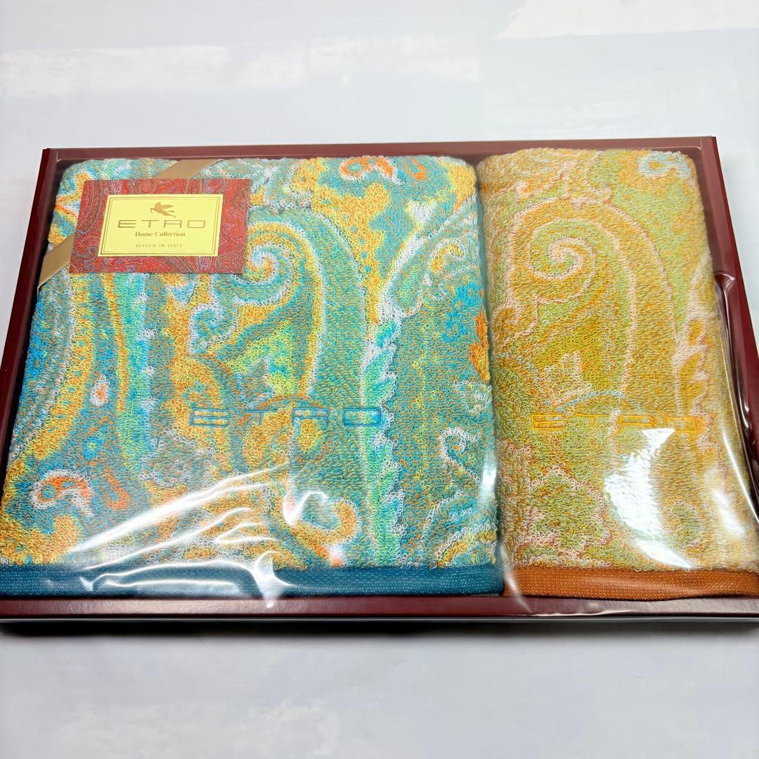 美品　ETRO エトロ　ペイズリー柄　フェイスタオル　ウォッシュタオル