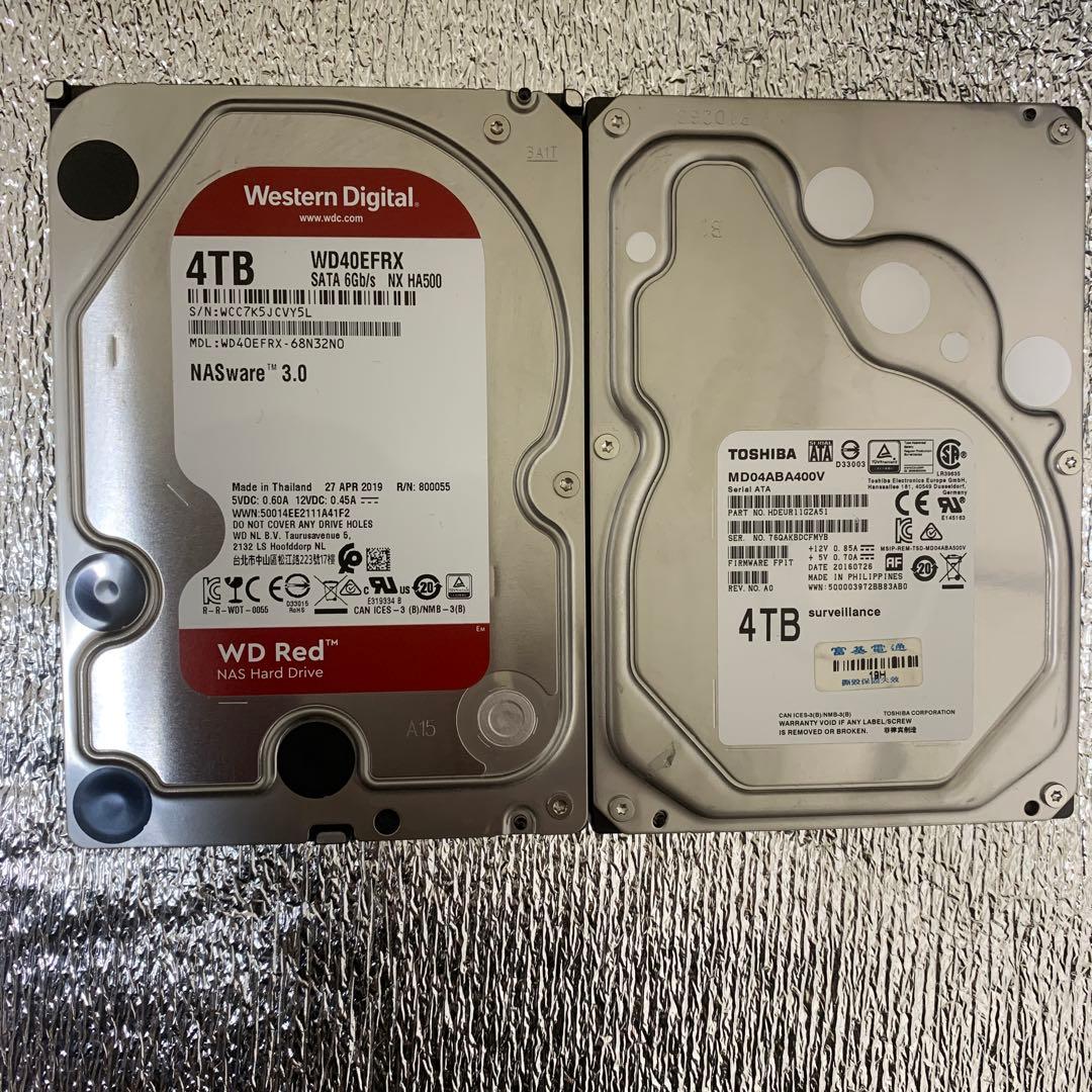 HDD 4TB 2台セット WD Red / TOSHIBA