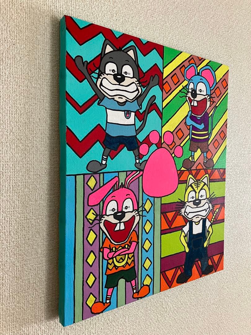 オリジナル　キャンバス　アート　絵画　原画　ポップアート　F8号