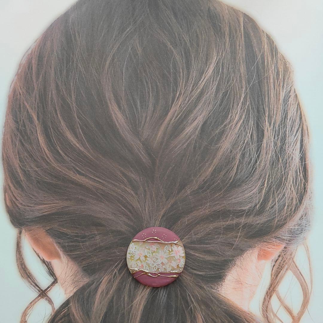 【739】ハンドメイド　レジン　ヘアゴム　ポニーフック