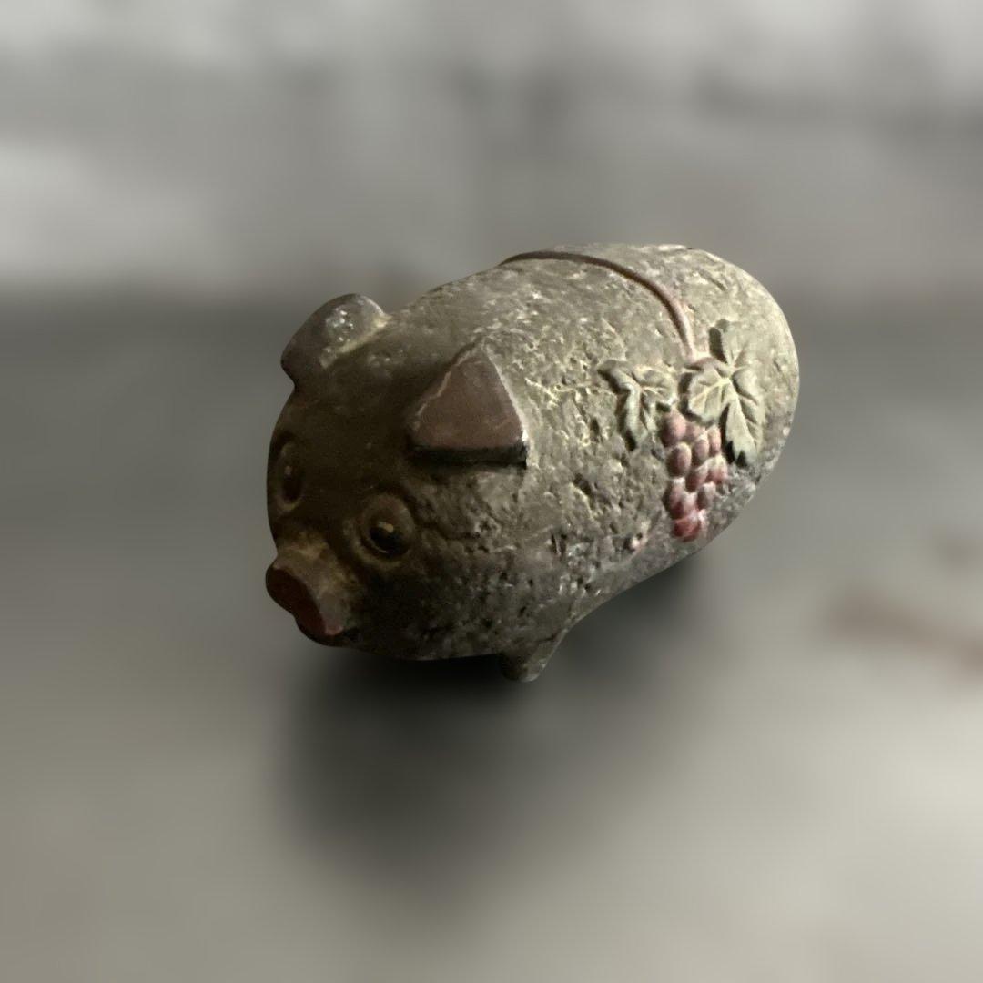 ヴィンテージブタさん貯金箱希少品❣️豚の形の陶器貯金箱