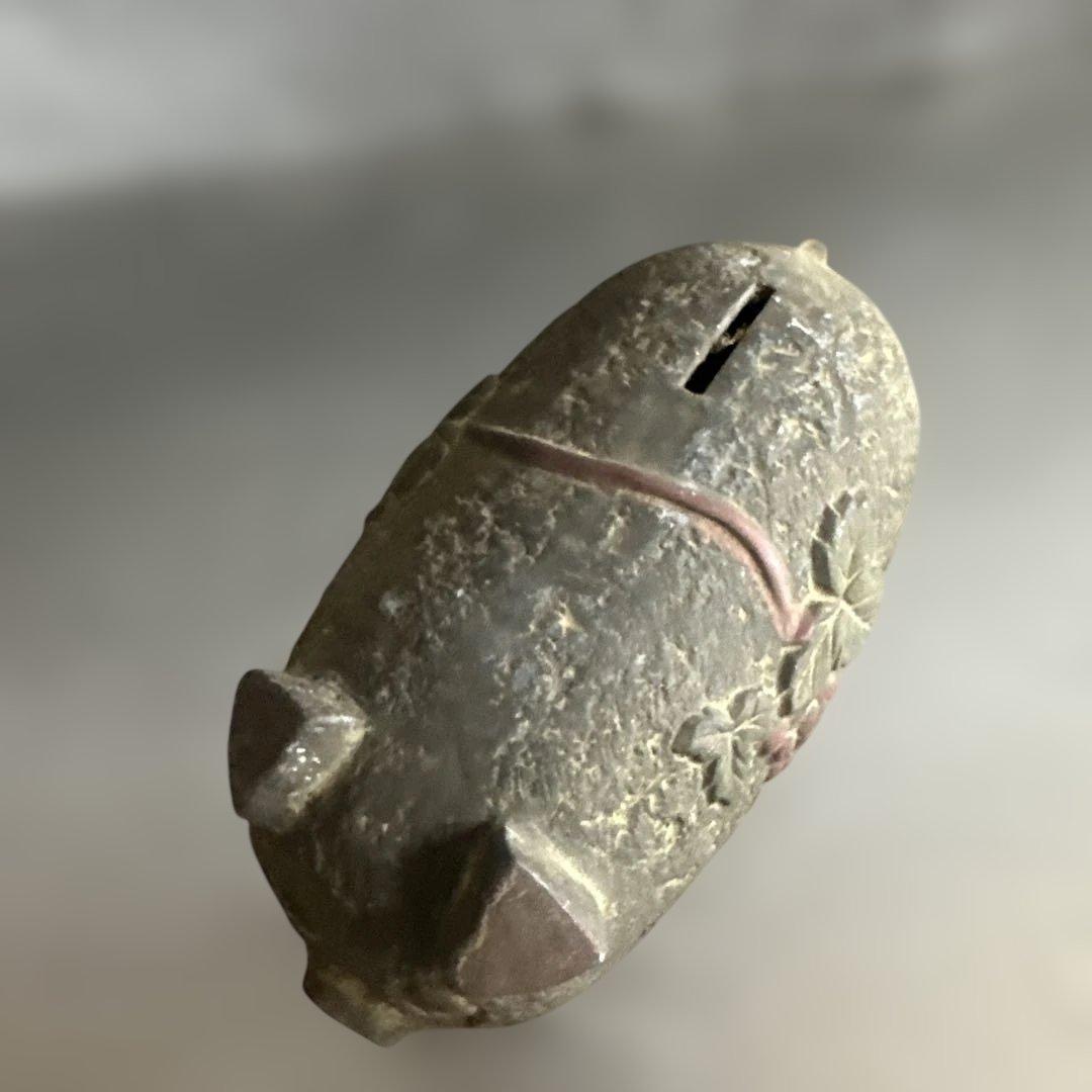 ヴィンテージブタさん貯金箱希少品❣️豚の形の陶器貯金箱