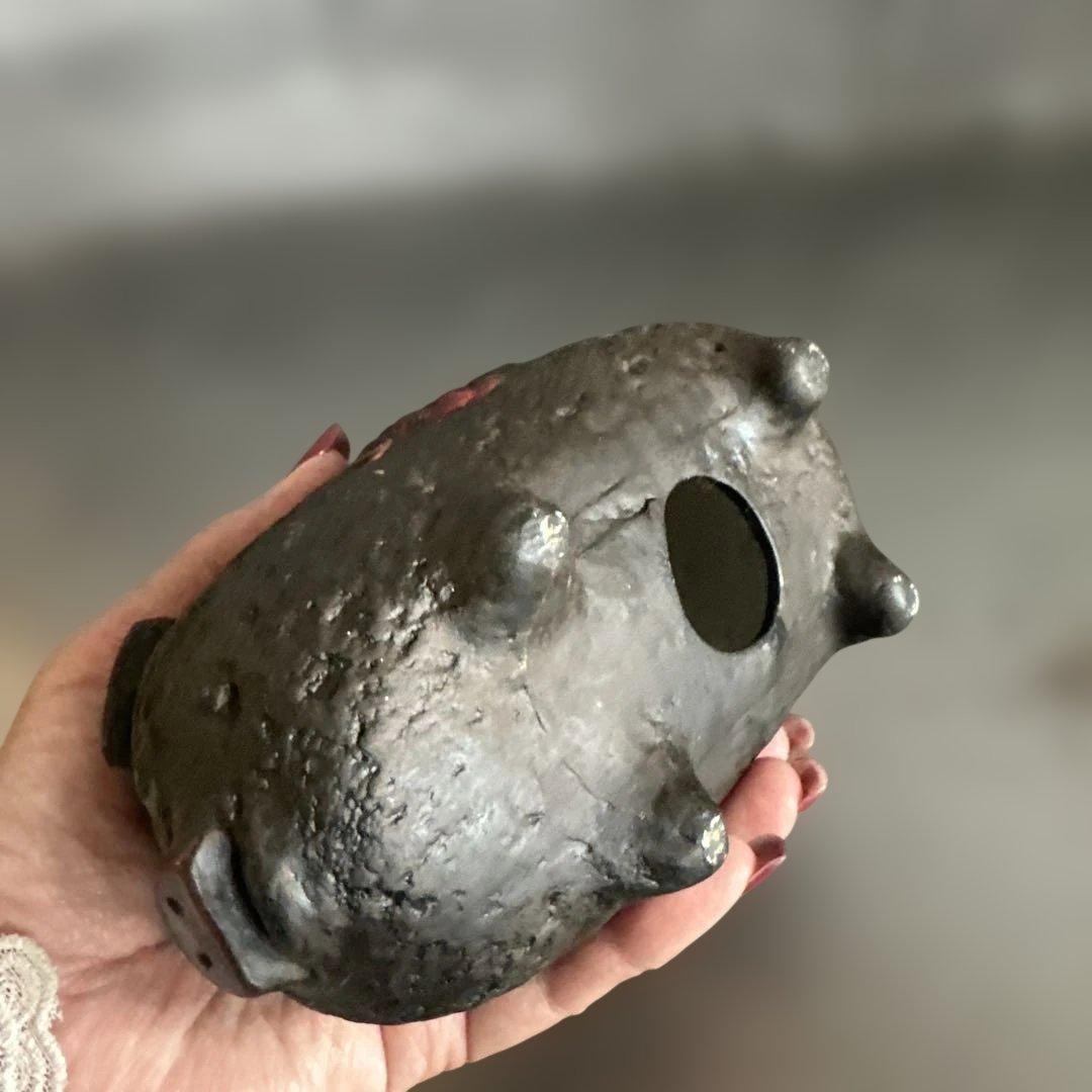 ヴィンテージブタさん貯金箱希少品❣️豚の形の陶器貯金箱