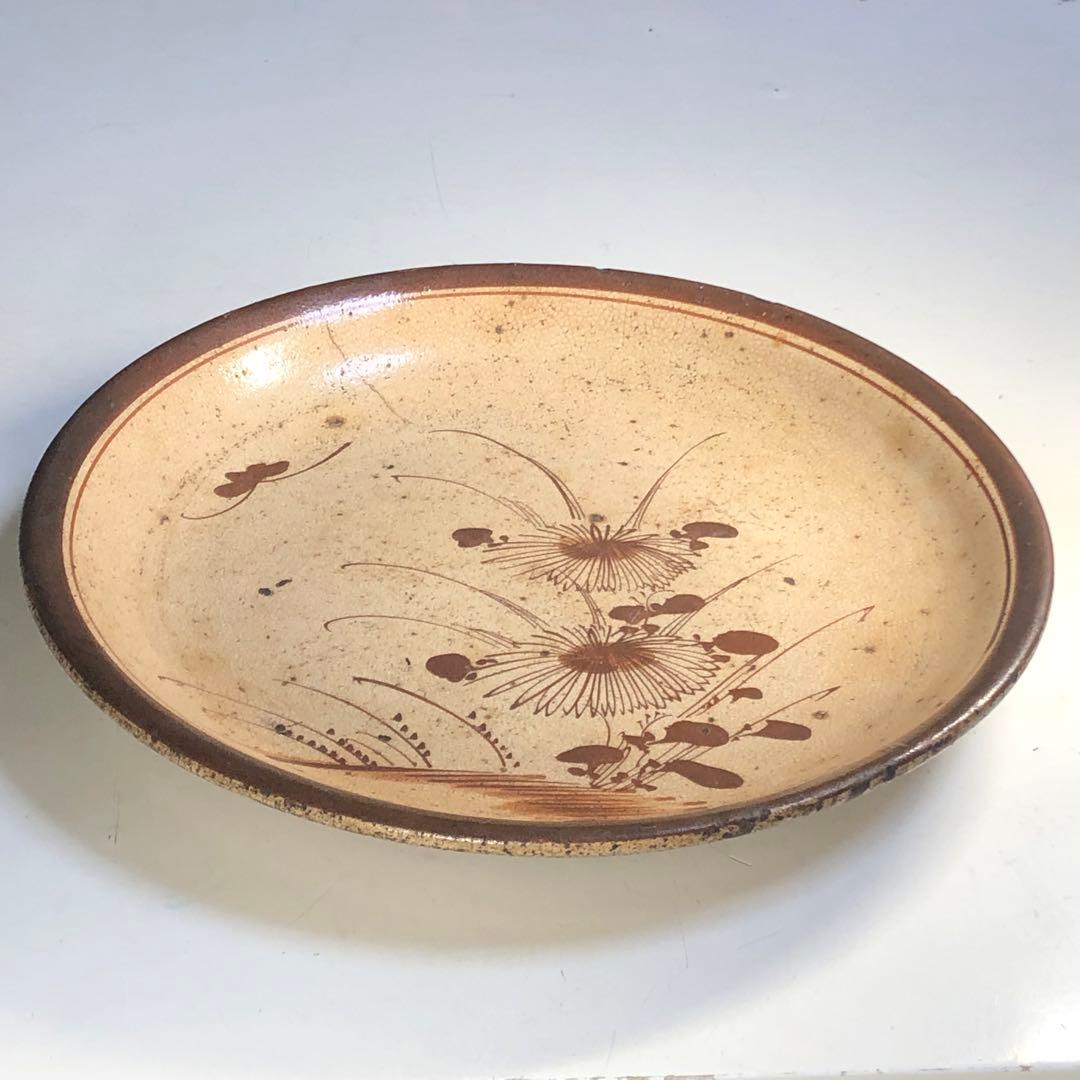 古瀬戸　絵瀬戸　八寸皿　25.3cm