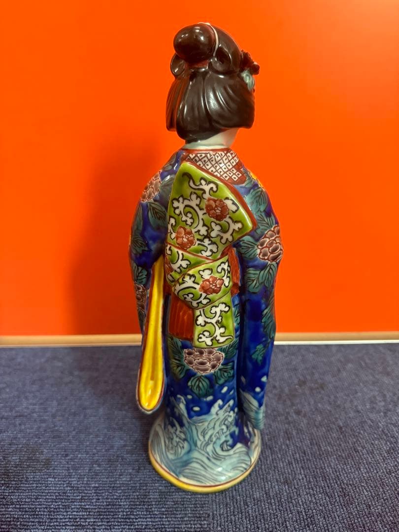 1780 古九谷焼　色絵母子人形　置物　時代物