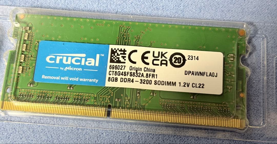 Crucial DDR4-3200 SODIMMメモリ 8GB×2枚