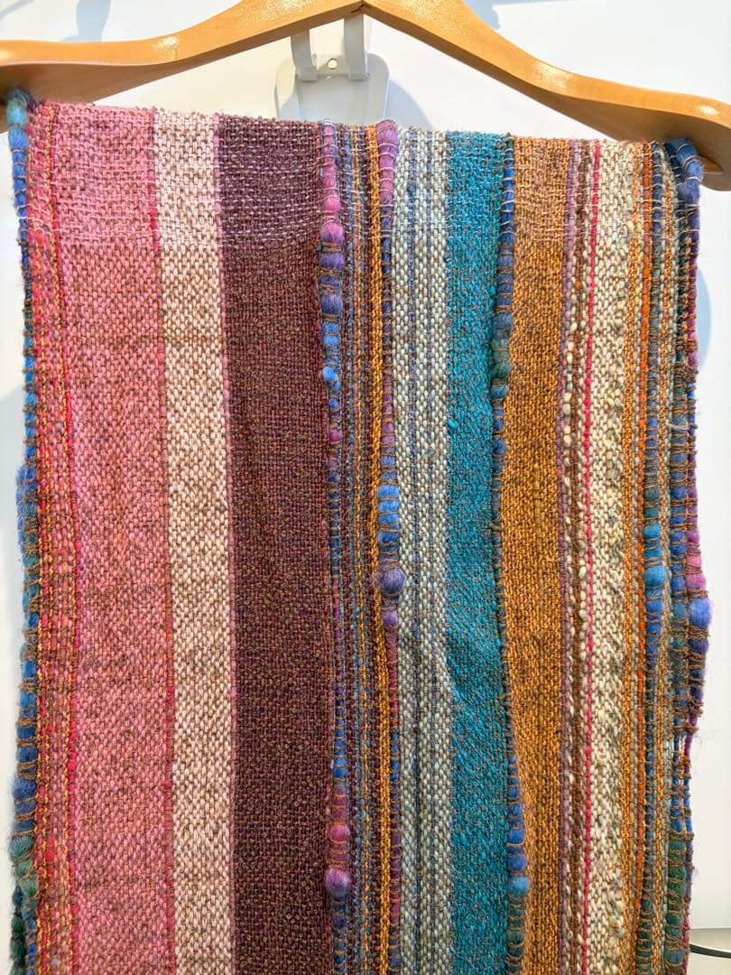 【一点もの】心を癒やす彩り。ハンドメイド さをり織り 大判ストール