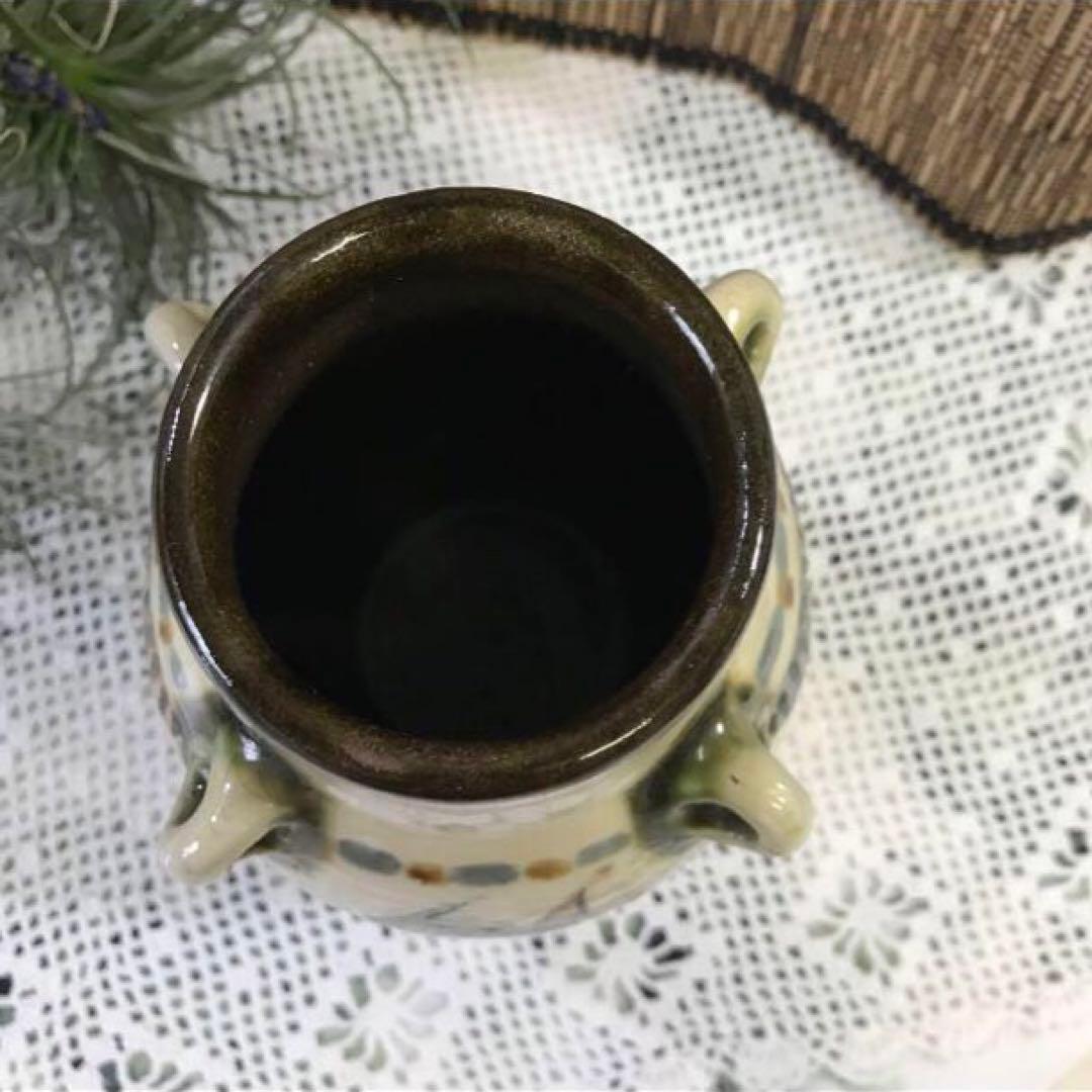 ☆ 新品　沖縄　琉球陶器　やちむん　壺屋焼　作家　新垣栄一作　置物　壺　花器