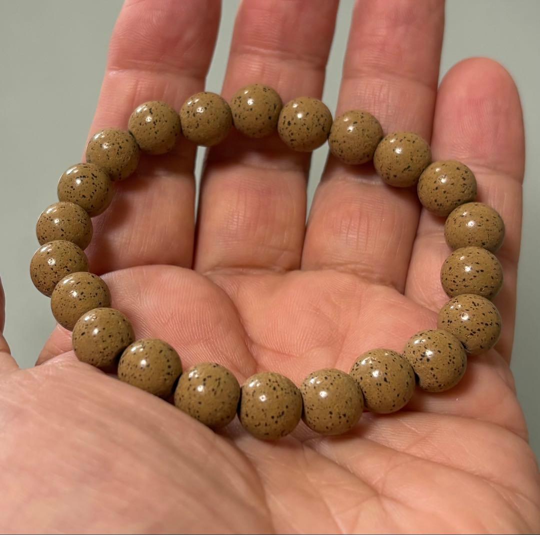 「万病の薬石」北投石 ブレスレット径１８ｃｍ（証明書付き）１４mm珠