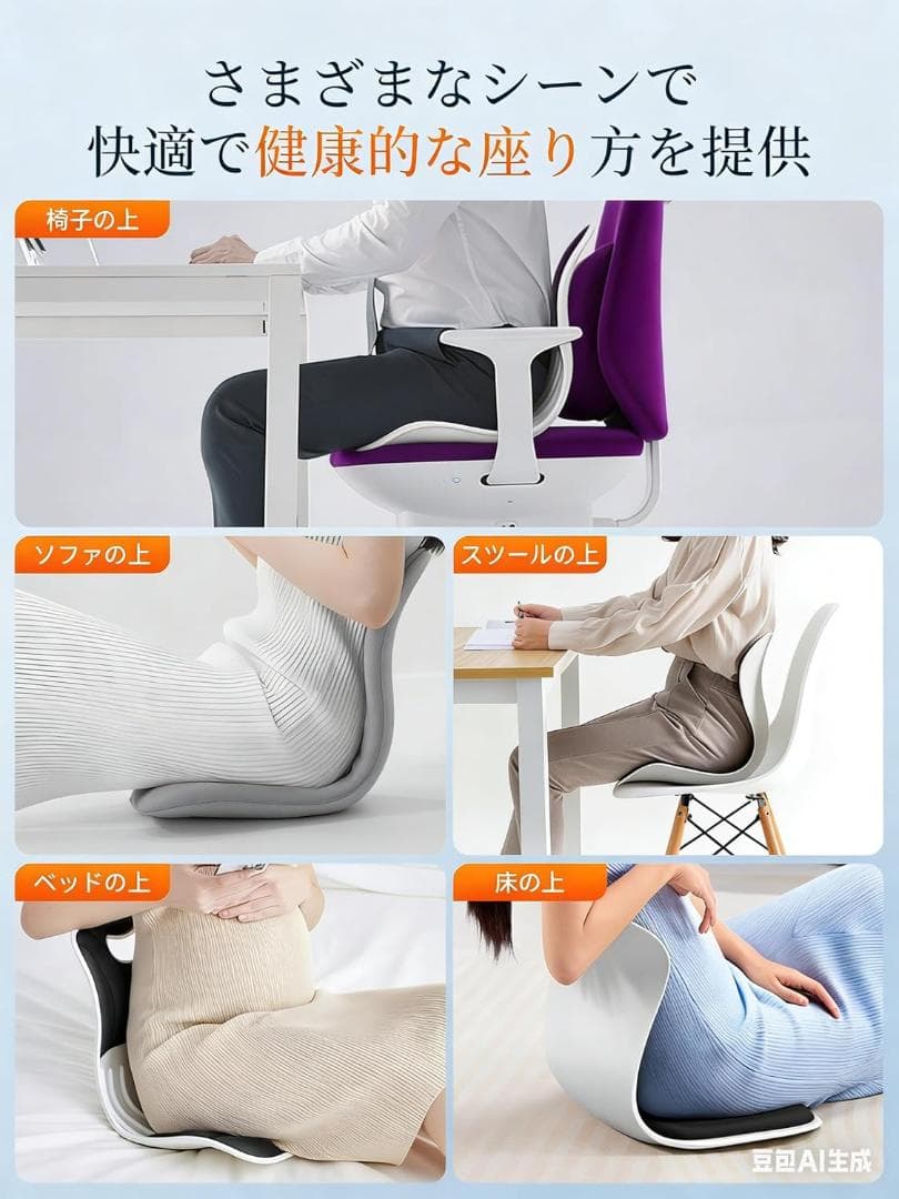 【2026年新登場】姿勢矯正 椅子 骨盤から腰をサポート purple