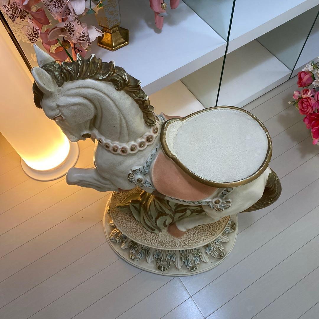 ロココ調　馬　花台　フラワースタンド　アンティーク　ロココ　プリンセス　西洋家具
