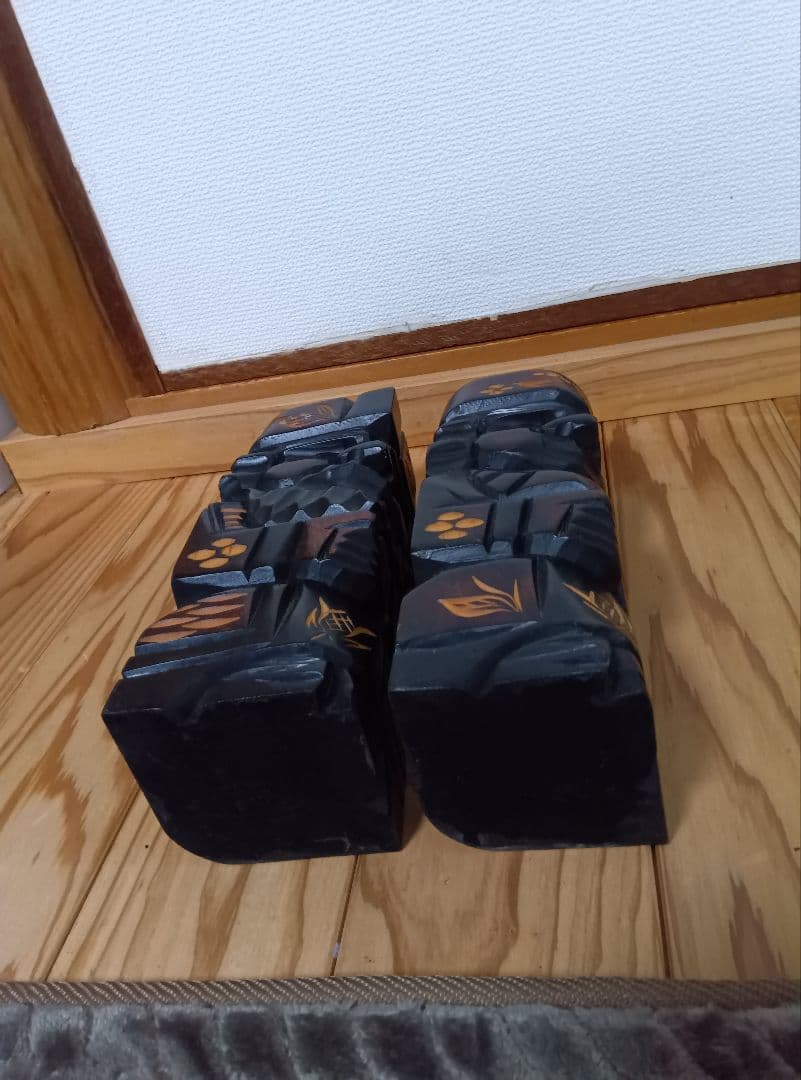 アンティーク木製彫刻 置物 2体セット
