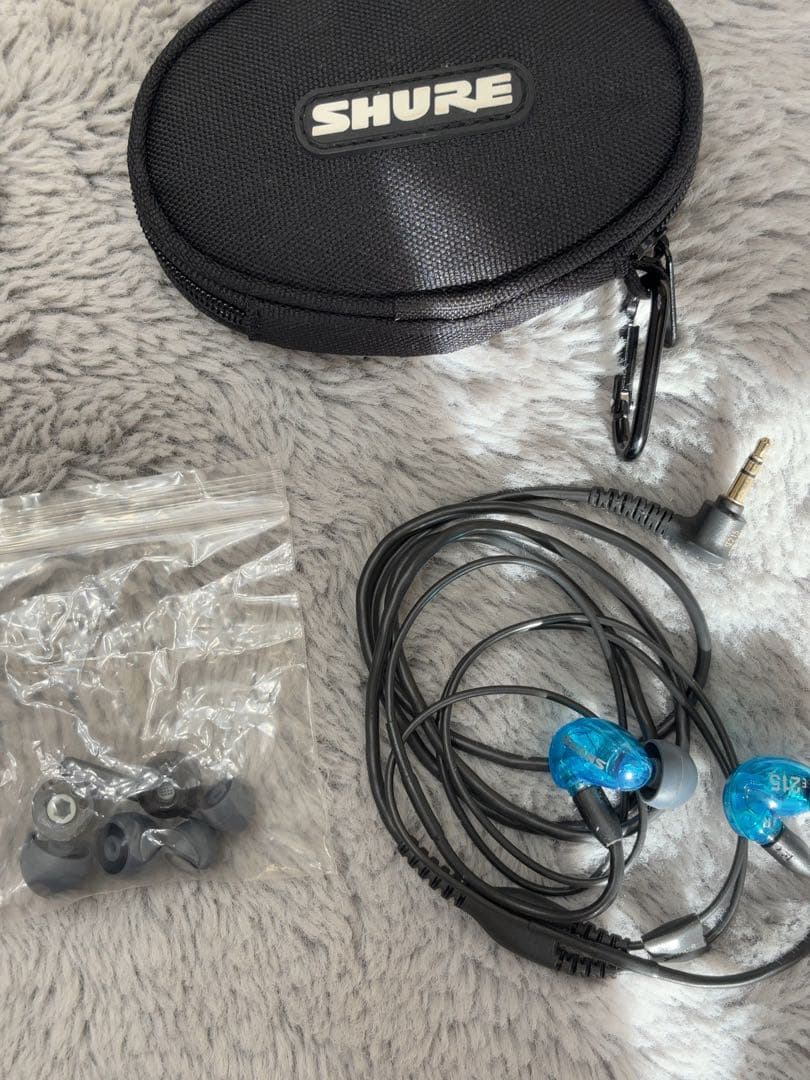 shure SE215　ブルー　美品 有線　箱付き
