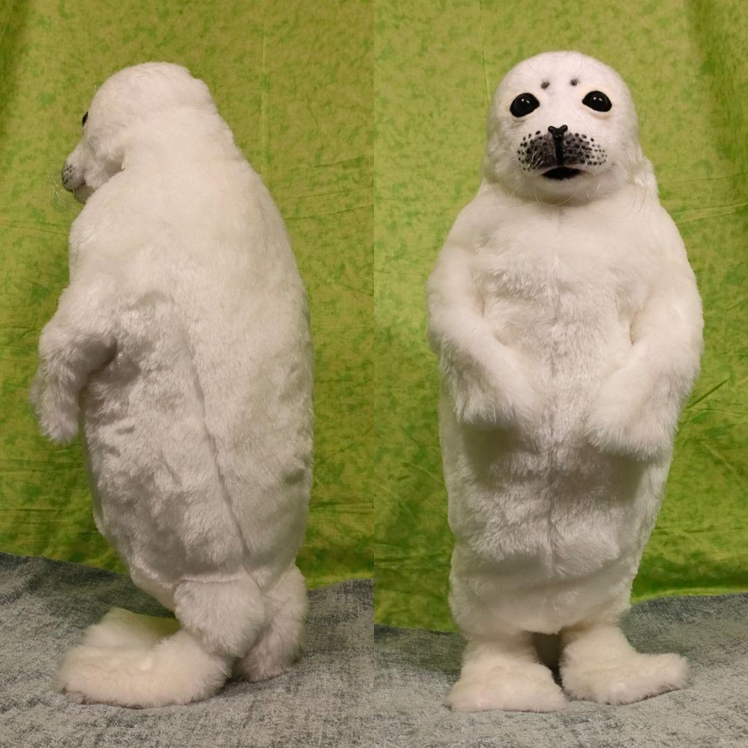 ハンドメイド　ぬいぐるみ　アザラシ　白