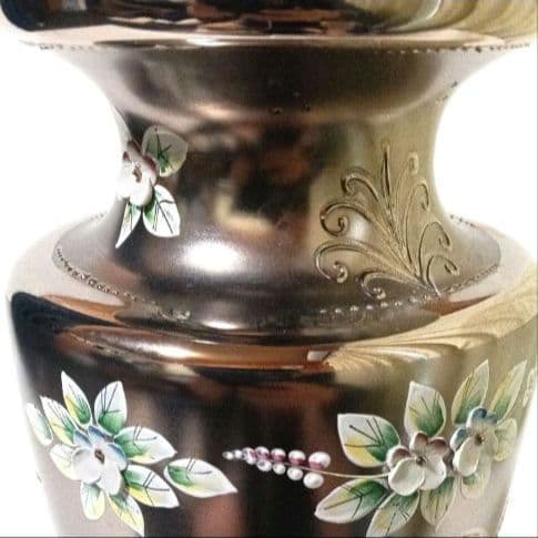 大型 美品 BOHEMIA 金彩 フラワーベース 花瓶 インテリア 花器