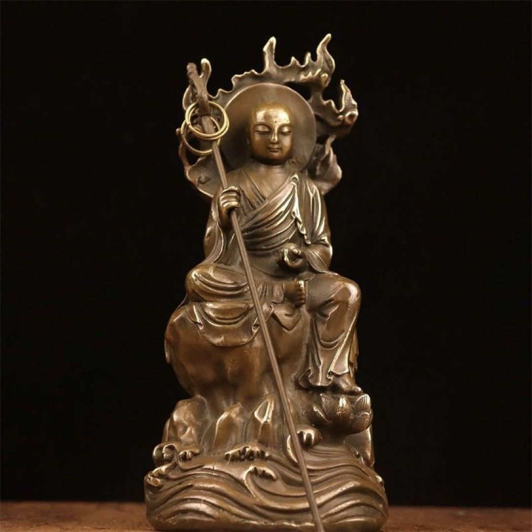地蔵 菩薩 観音 置物 オブジェ 銅製 仏像 彫刻 仏教 仏像 精密彫刻