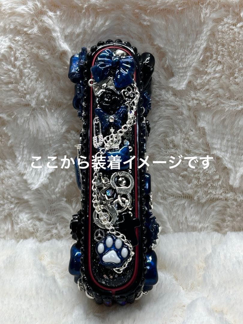 ［即購入可］IQOSイルマ（i)デコケース28＆ドアカバー-黒＆銀×青系-