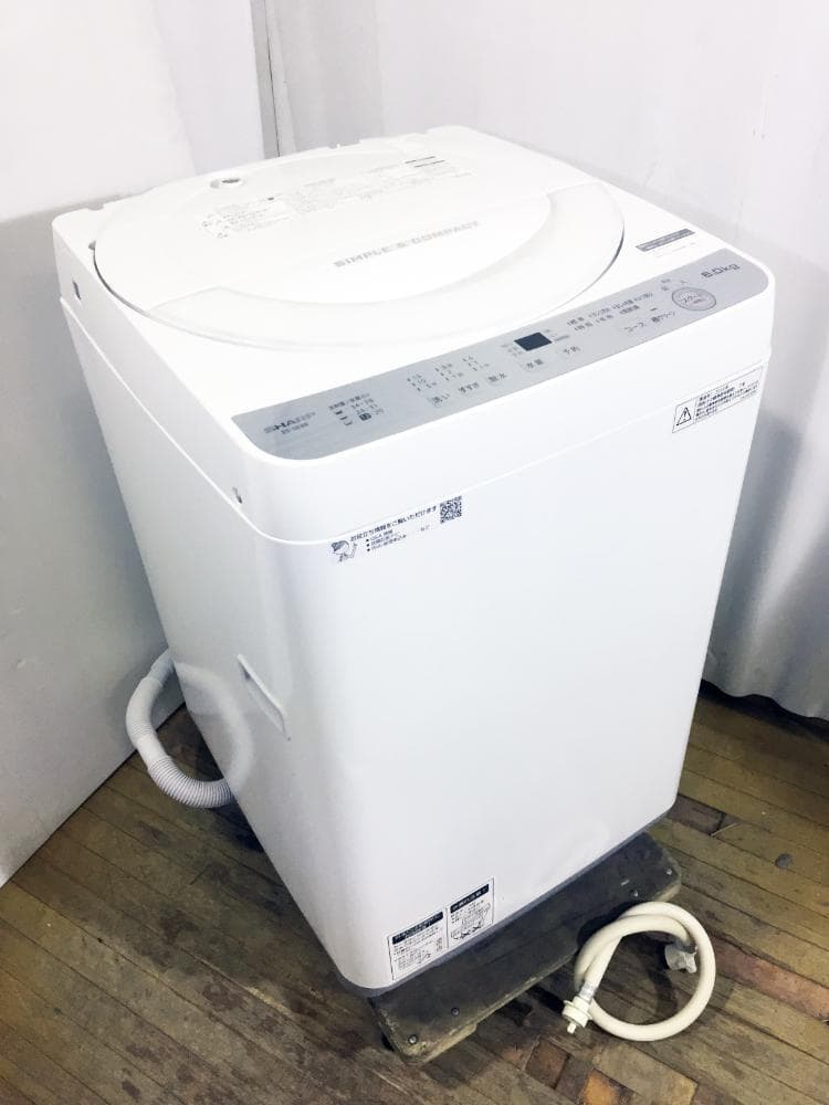 ★美品★SHARP 6㎏ 洗濯機【ES-GE6B-W】G8LV