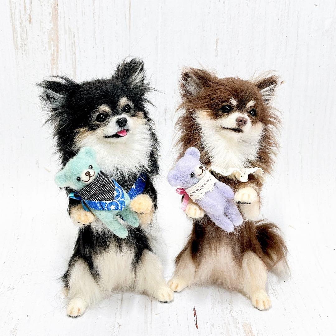 ame 羊毛フェルト 犬 チワワ チョコタンちゃん