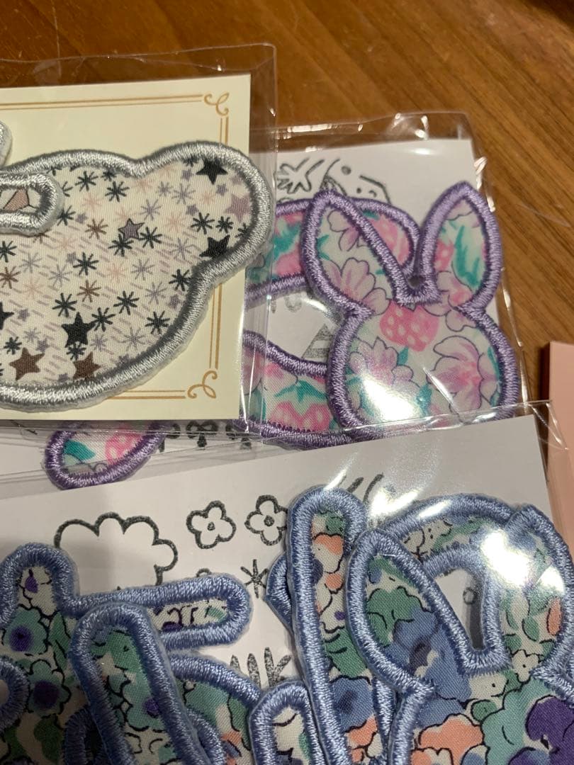 手書き風リバティ生地ネームタグ