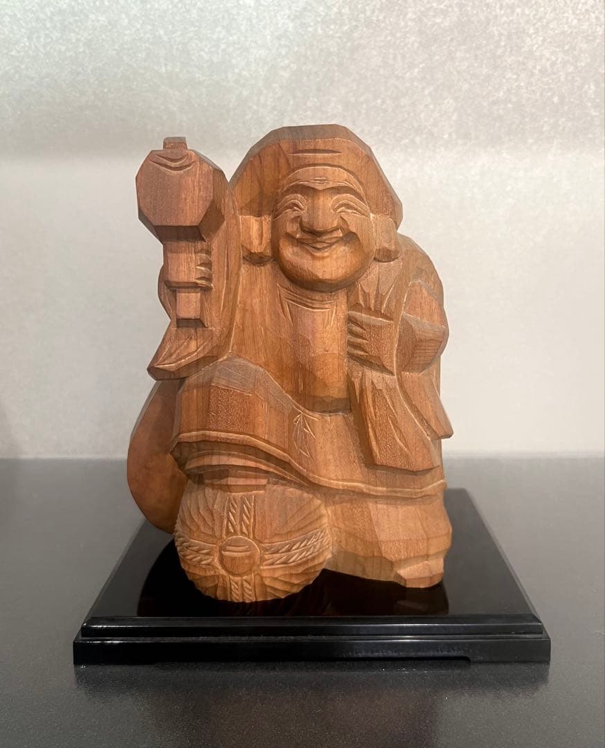 古福庵　木彫　恵比寿様　縁起物　開運　パワー　置物