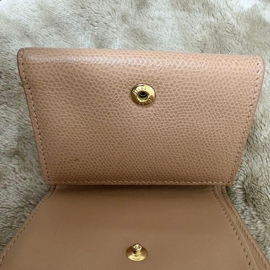 DIOR 三つ折り財布 ピンク