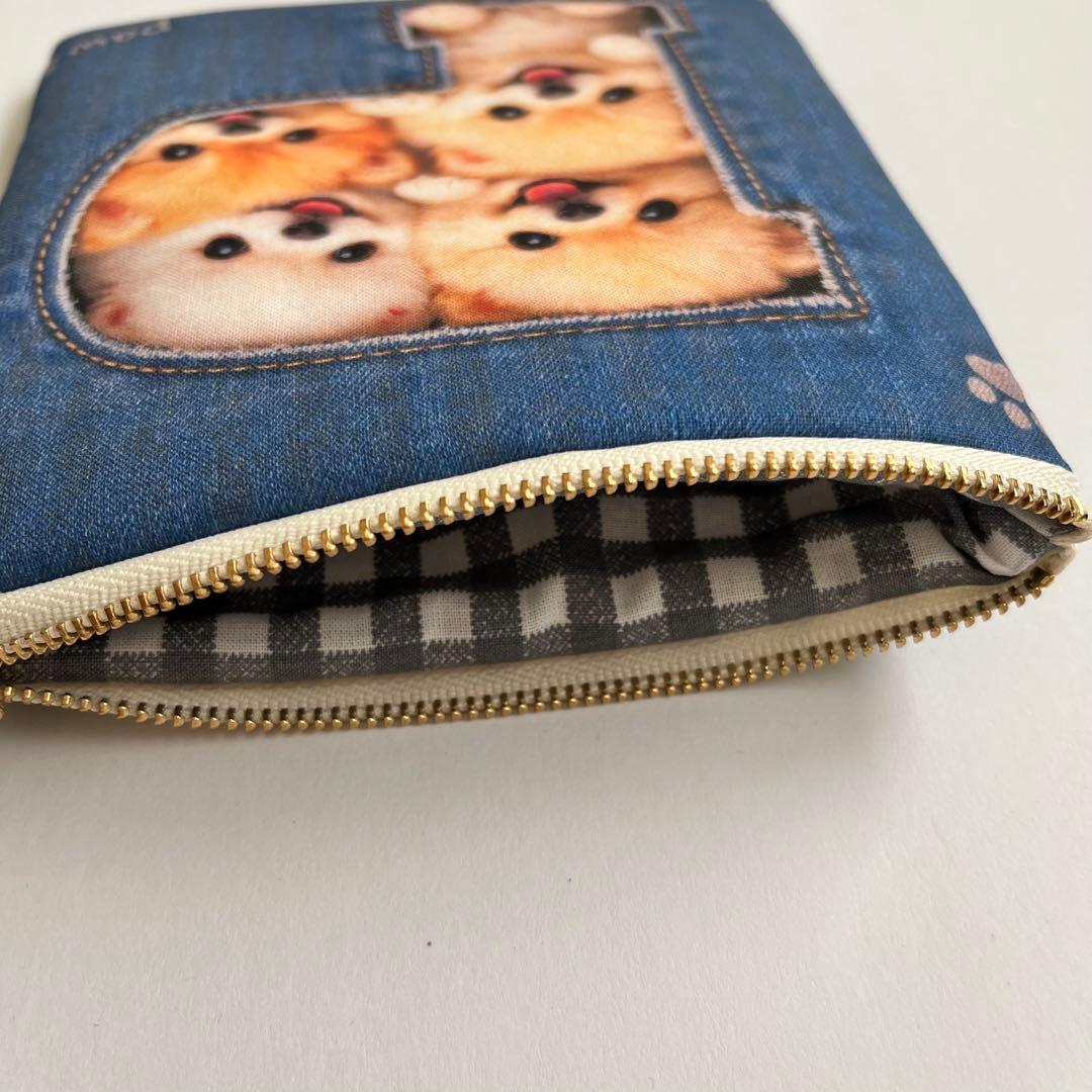 ハンドメイド　ポメラニアン　ポーチ