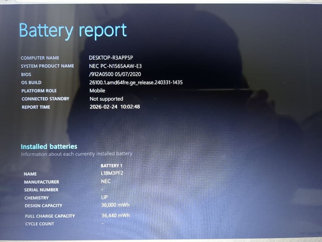 Windowsノート本体 NEC LAVIE N1565/AAW Ryzen 7 8GB SSD512GB