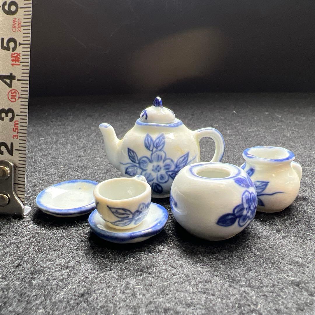 中国古窯　青花ミニチュア食器セット　東Y8-0316②