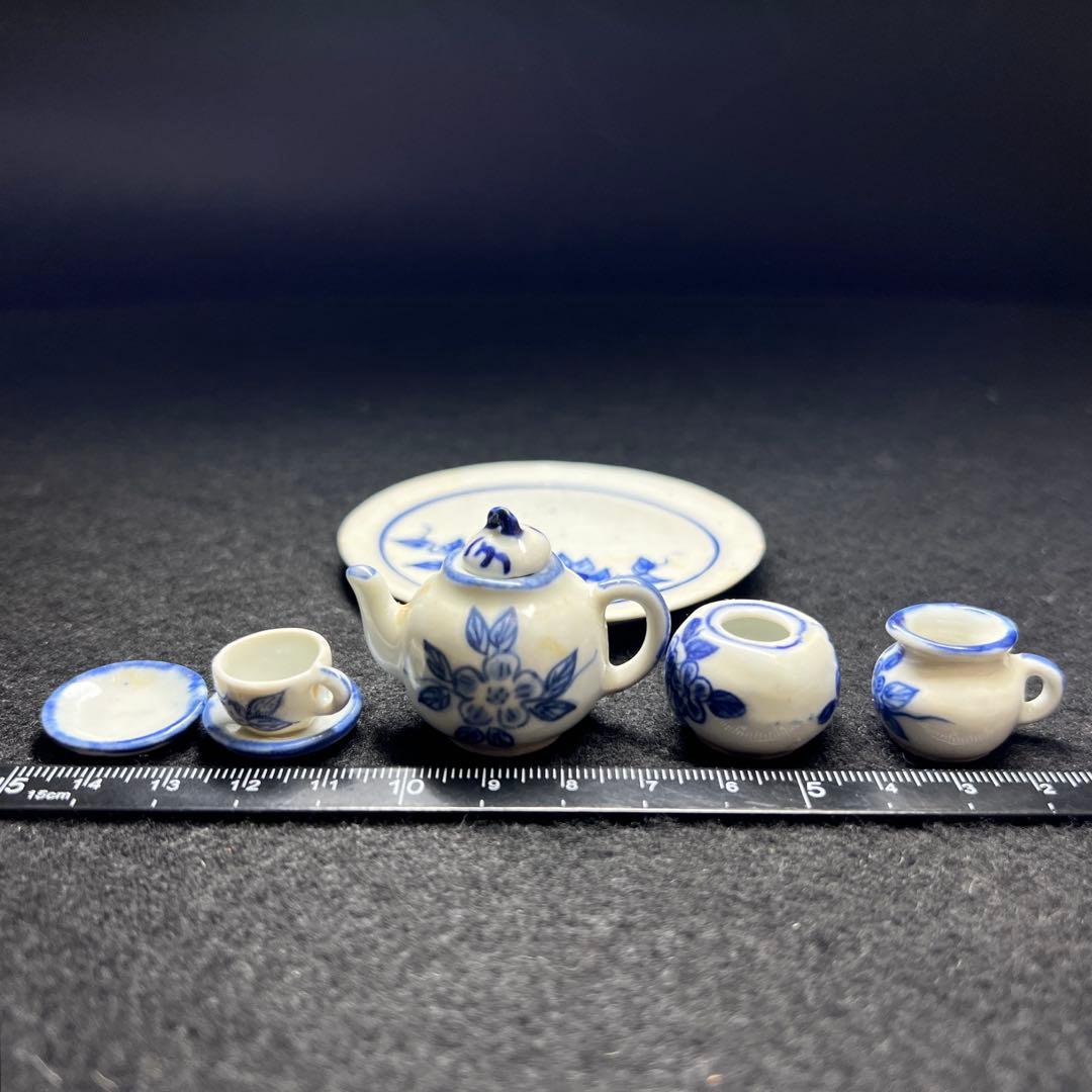 中国古窯　青花ミニチュア食器セット　東Y8-0316②